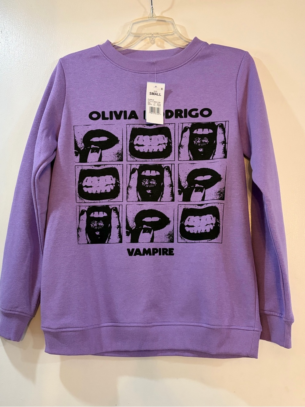 Olivia Rodrigo Vampire Purple Sweatshirt Womens Sz Small NWT